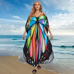 Women's Plus Size Rayon Kaftan Beach Cover-Up Dress-29