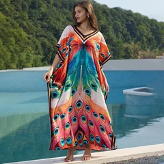 Women's Plus Size Rayon Kaftan Beach Cover-Up Dress-32