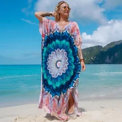 Women's Plus Size Rayon Kaftan Beach Cover-Up Dress-15