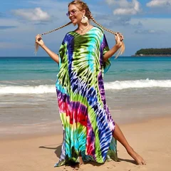 Women's Plus Size Rayon Kaftan Beach Cover-Up Dress-3