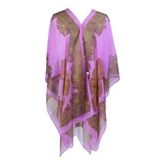 Women's Cashew Flower Print Chiffon Multi-Function Beach Cover Up-16