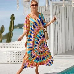 Women's Plus Size Rayon Kaftan Beach Cover-Up Dress-33