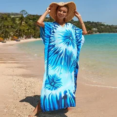 Women's Plus Size Rayon Kaftan Beach Cover-Up Dress-26