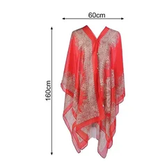 Women's Cashew Flower Print Chiffon Multi-Function Beach Cover Up-6