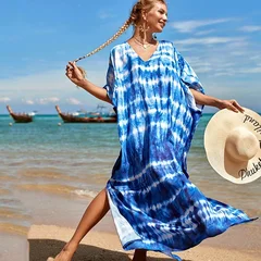 Women's Plus Size Rayon Kaftan Beach Cover-Up Dress-9