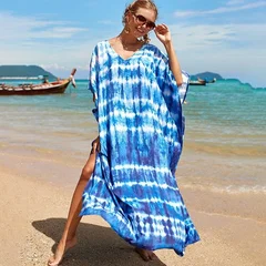 Women's Plus Size Rayon Kaftan Beach Cover-Up Dress-21