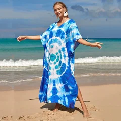 Women's Plus Size Rayon Kaftan Beach Cover-Up Dress-11