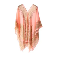 Women's Cashew Flower Print Chiffon Multi-Function Beach Cover Up-18