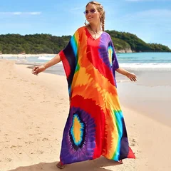 Women's Plus Size Rayon Kaftan Beach Cover-Up Dress-7