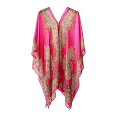 Women's Cashew Flower Print Chiffon Multi-Function Beach Cover Up-21