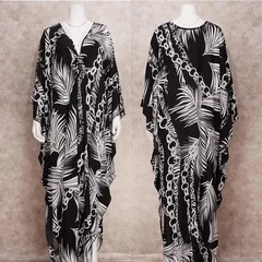 EDOLYNSA Zebra Print V-Neck Side-Slit Cover-Up Dress-5