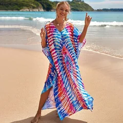 Women's Plus Size Rayon Kaftan Beach Cover-Up Dress-4