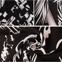 EDOLYNSA Zebra Print V-Neck Side-Slit Cover-Up Dress-6