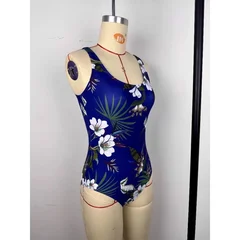 Women's Vintage Floral One-Piece Swimsuit with Removable Pads-2